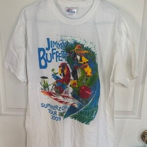 Vintage White Jimmy Buffett SummerzCool Tour 2009 T-Shirt